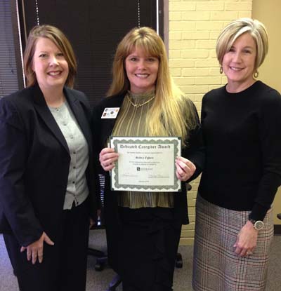 Sabrina Spies (aCremation), Sabra Egbert and Allison Young (Silverado Hospice) - left to right.